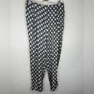Bimba Y Lola Circle Geometric Print Crop Satin Pants Women's Size 38 US Small